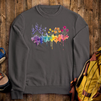 Watercolor Olympic Wildflowers Crewneck Sweatshirt