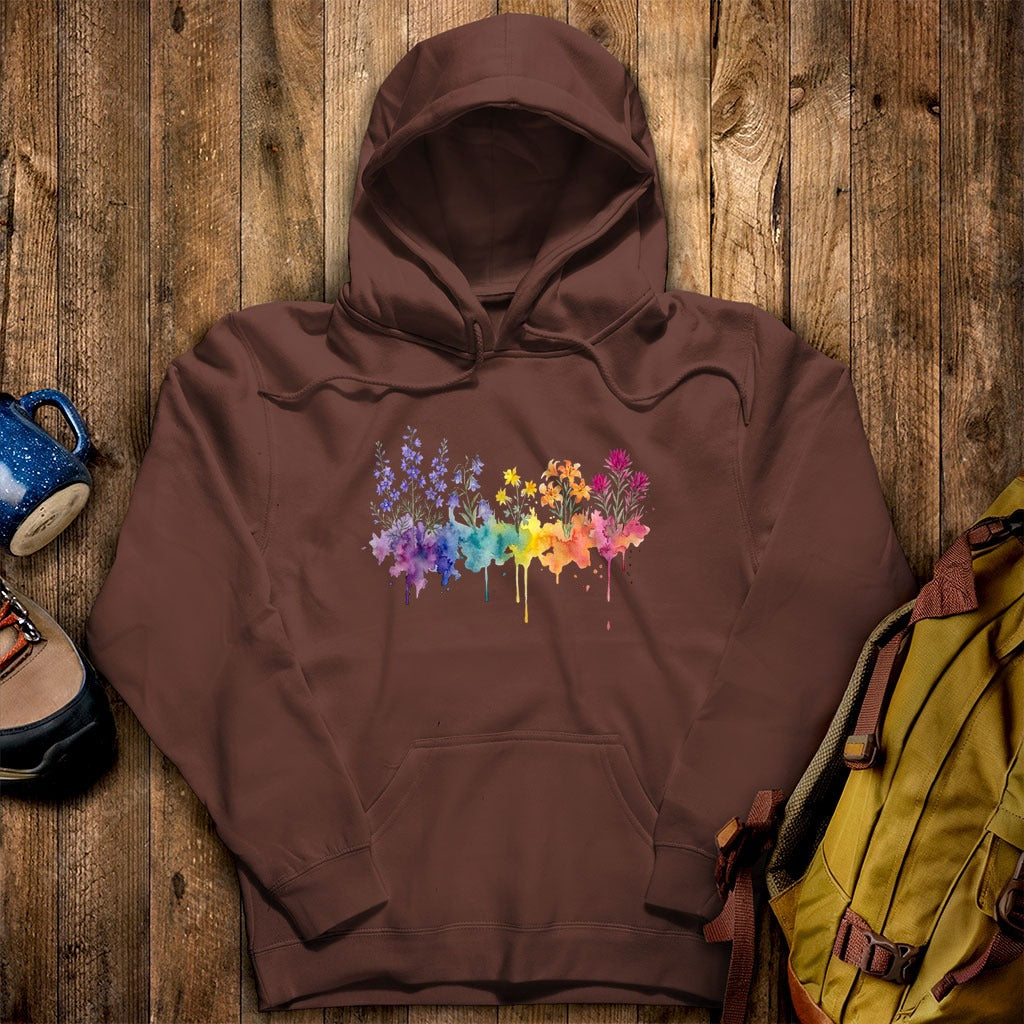 Watercolor Olympic Wildflowers Hoodie