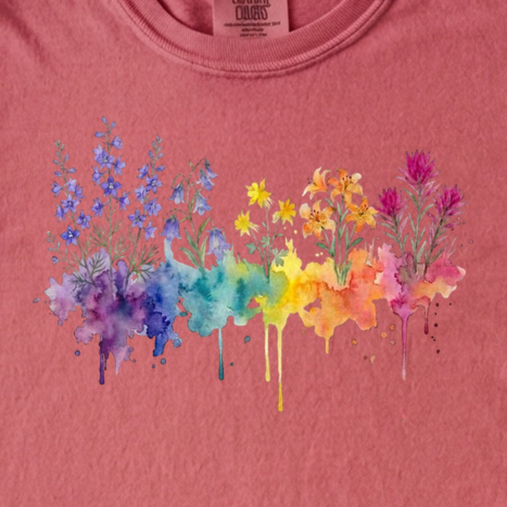Watercolor Olympic Wildflowers Kids Cotton T-Shirt