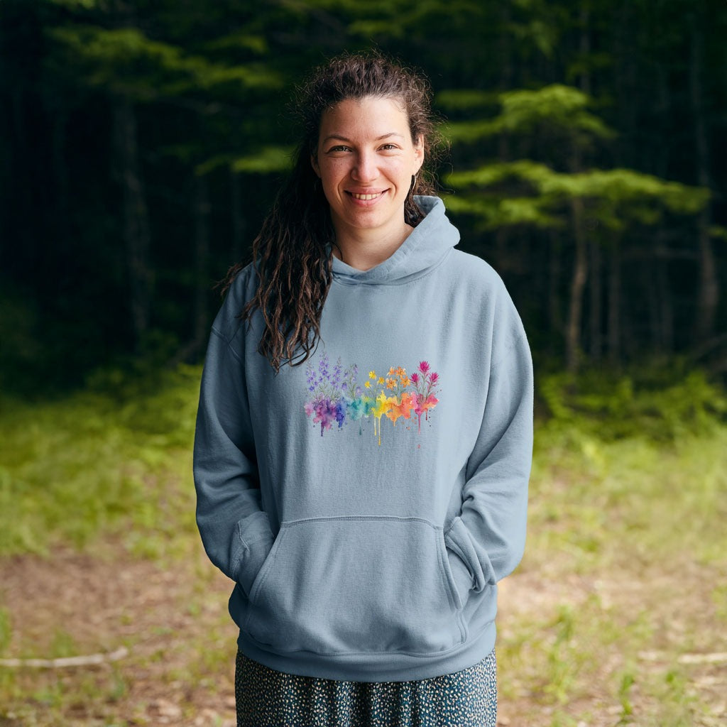 Watercolor Olympic Wildflowers Hoodie