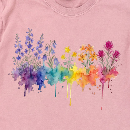 Watercolor Olympic Wildflowers Premium Long Sleeve