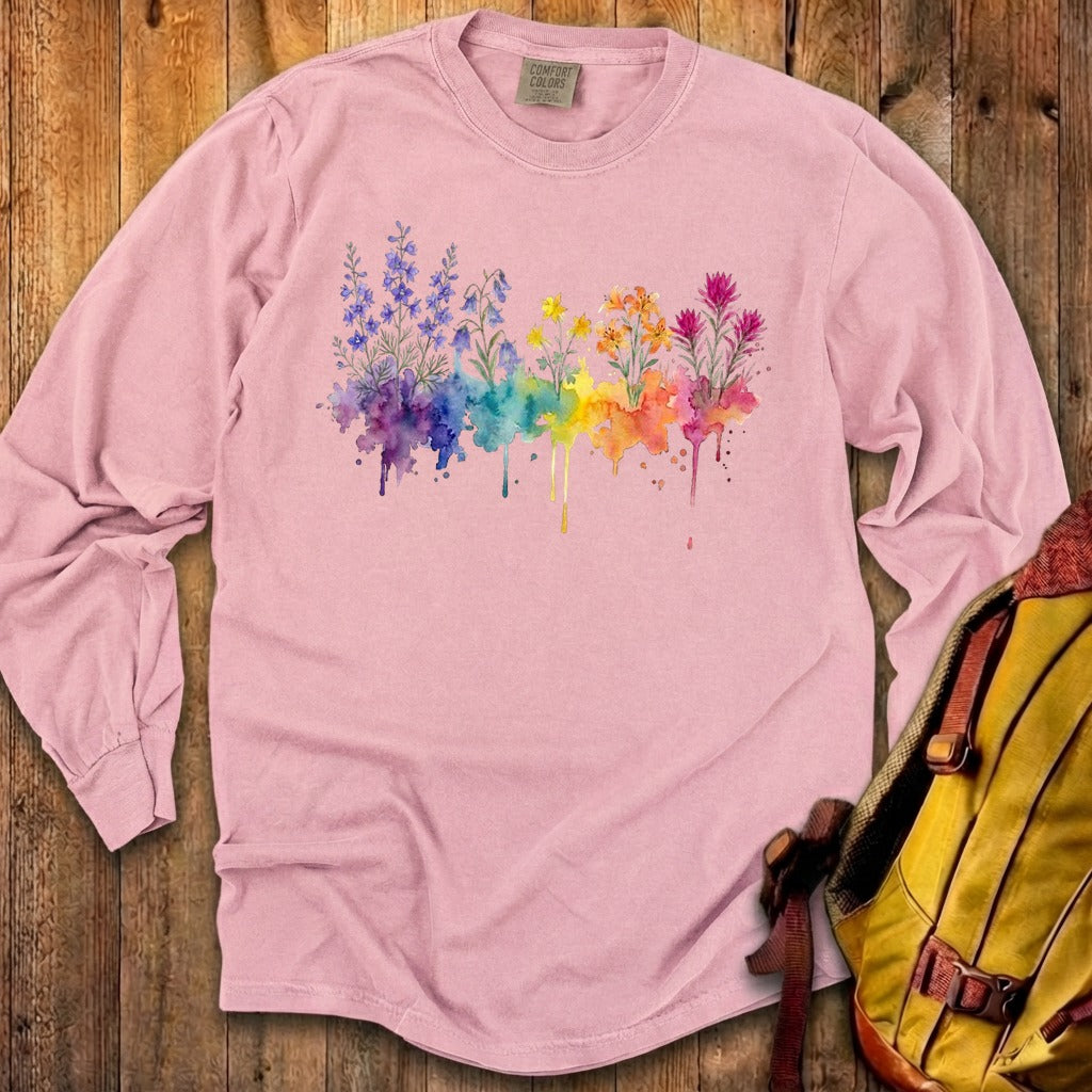 Watercolor Olympic Wildflowers Premium Long Sleeve