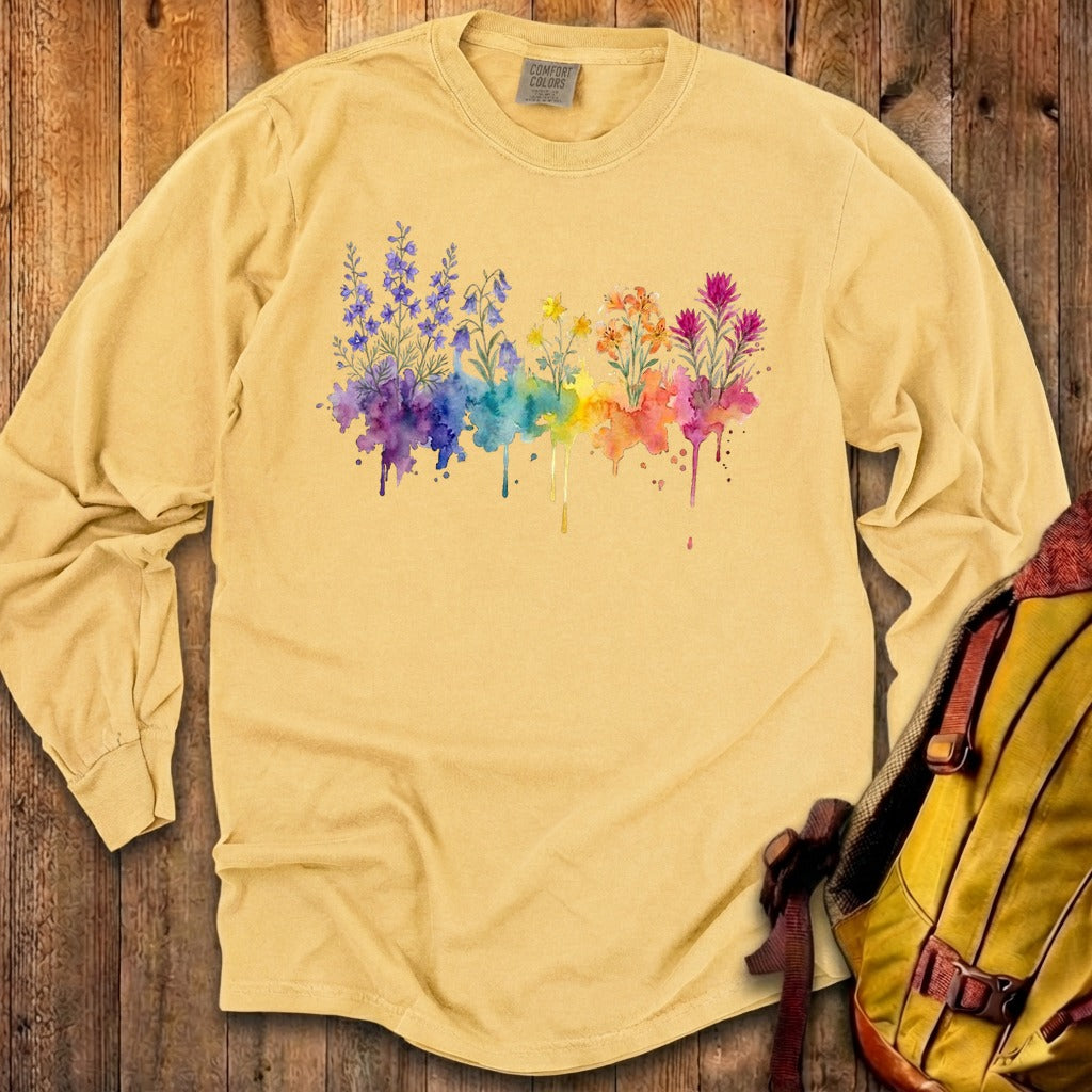 Watercolor Olympic Wildflowers Premium Long Sleeve