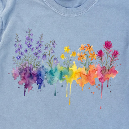 Watercolor Olympic Wildflowers Premium Long Sleeve