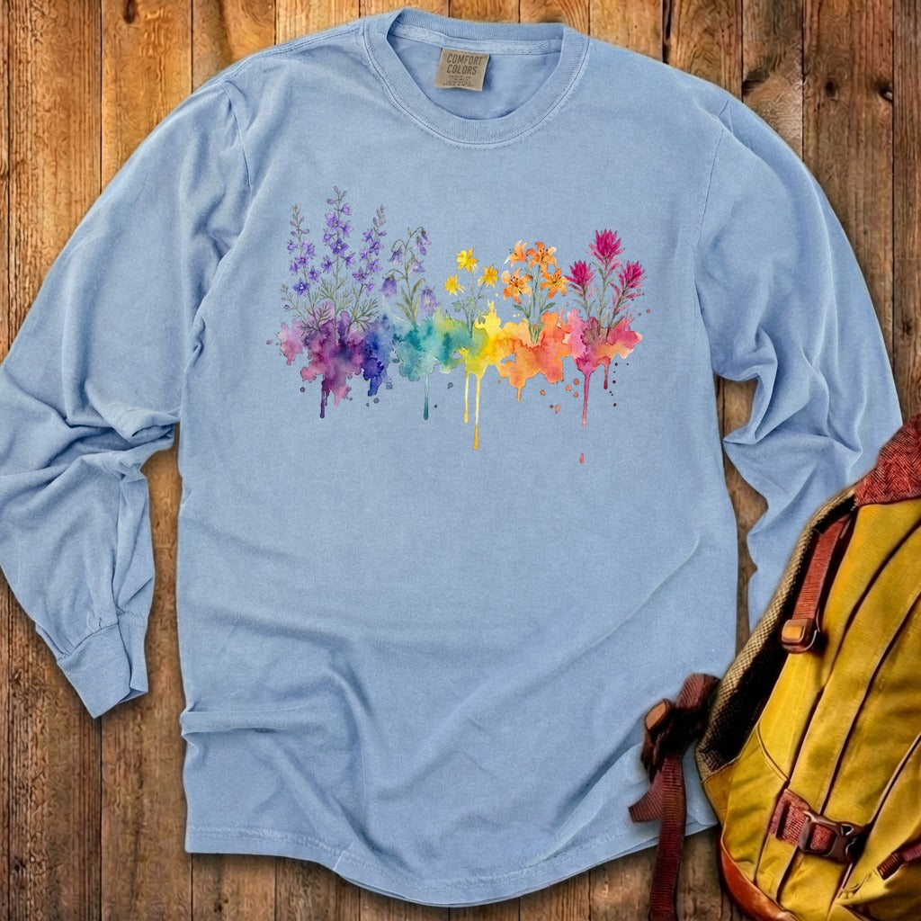 Watercolor Olympic Wildflowers Premium Long Sleeve