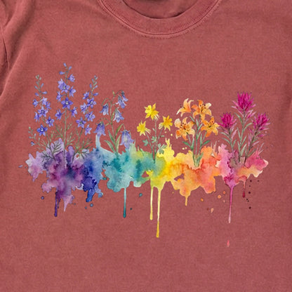 Watercolor Olympic Wildflowers Premium Long Sleeve