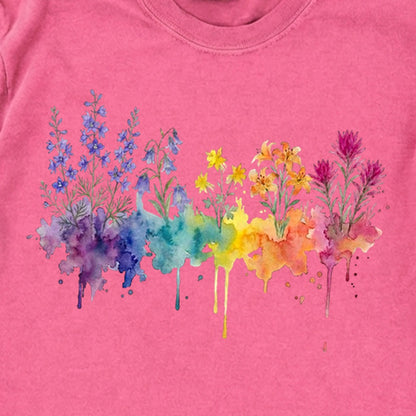 Watercolor Olympic Wildflowers Premium Long Sleeve