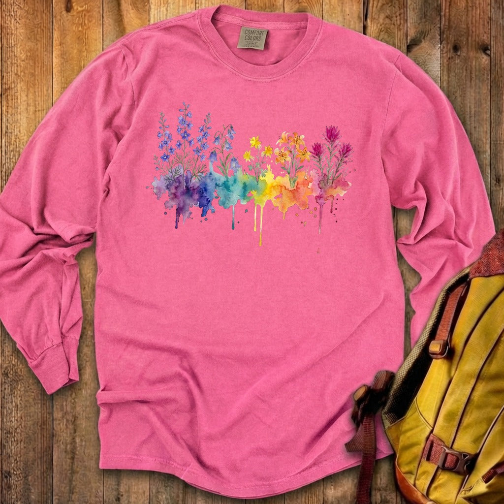 Watercolor Olympic Wildflowers Premium Long Sleeve