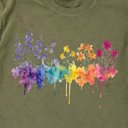 Watercolor Olympic Wildflowers Premium Long Sleeve