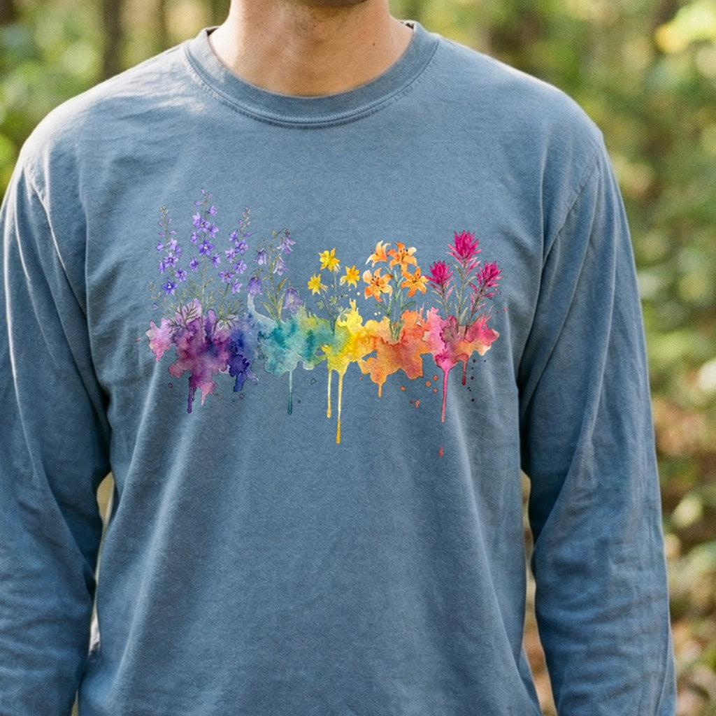 Watercolor Olympic Wildflowers Premium Long Sleeve