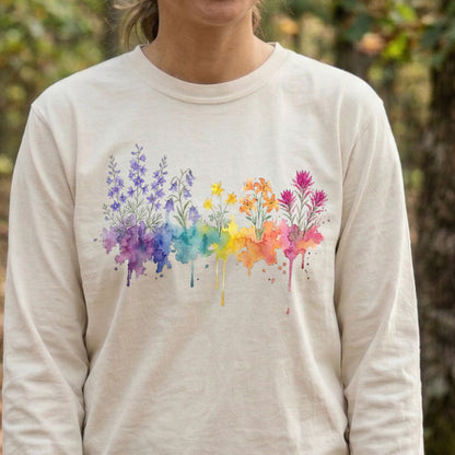 Watercolor Olympic Wildflowers Premium Long Sleeve
