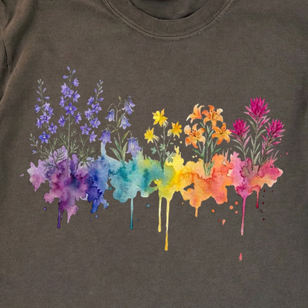 Watercolor Olympic Wildflowers Premium Long Sleeve