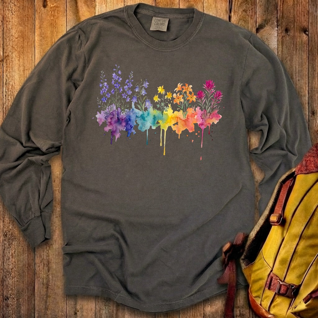 Watercolor Olympic Wildflowers Premium Long Sleeve