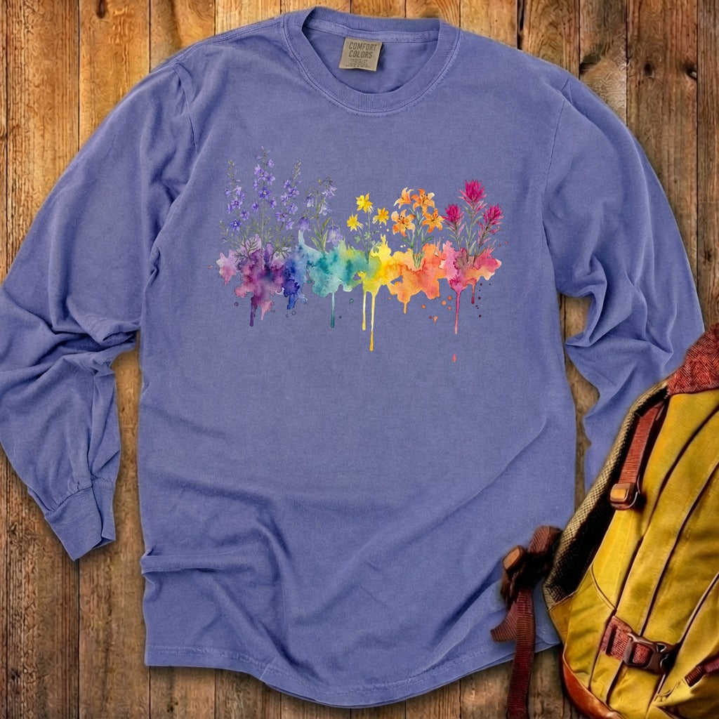 Watercolor Olympic Wildflowers Premium Long Sleeve