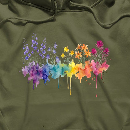 Watercolor Olympic Wildflowers Hoodie