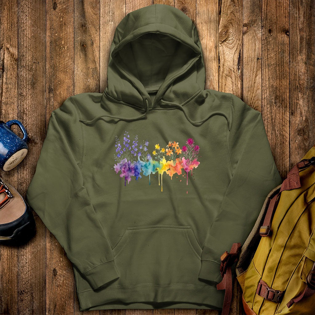 Watercolor Olympic Wildflowers Hoodie