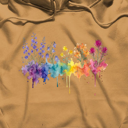 Watercolor Olympic Wildflowers Hoodie