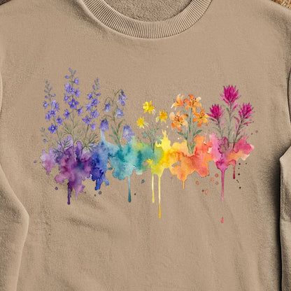 Watercolor Olympic Wildflowers Crewneck Sweatshirt