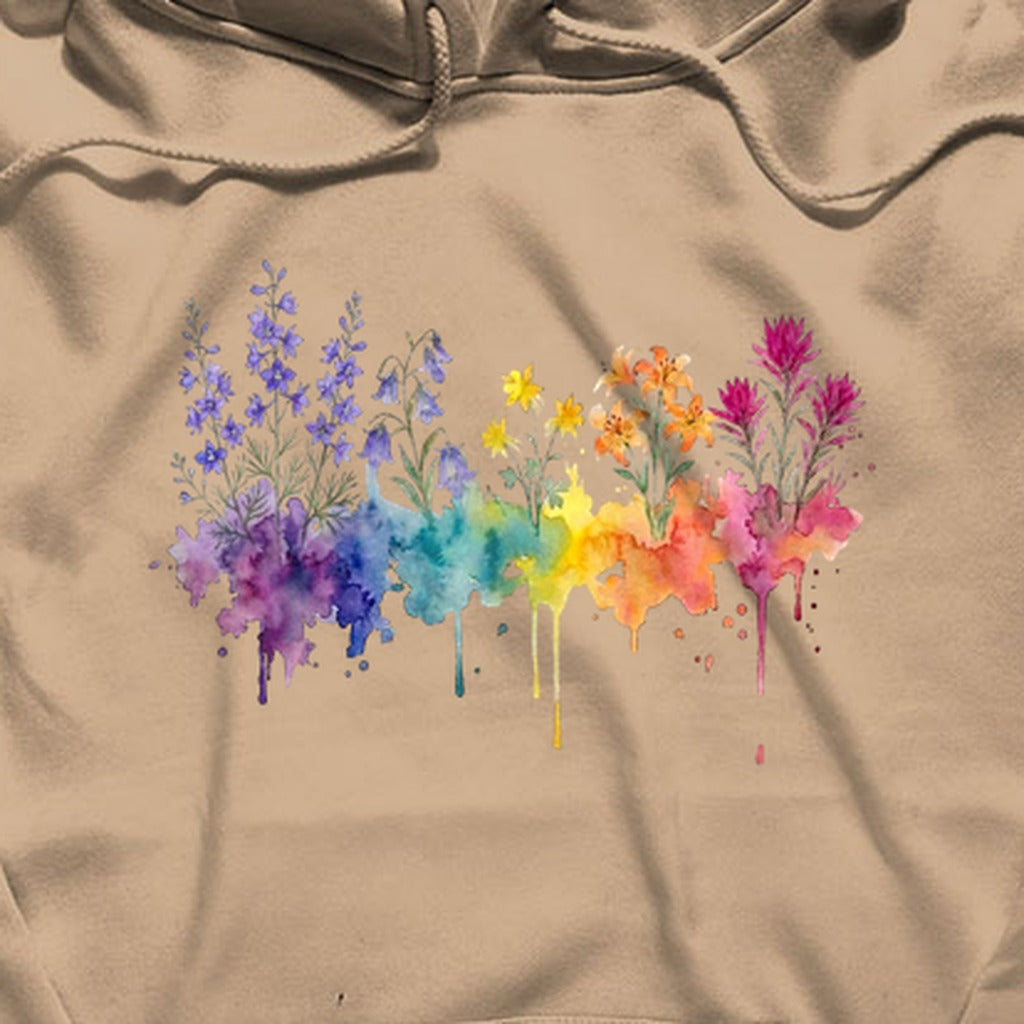 Watercolor Olympic Wildflowers Hoodie