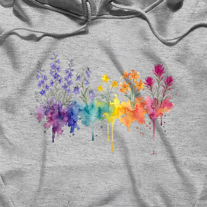 Watercolor Olympic Wildflowers Hoodie