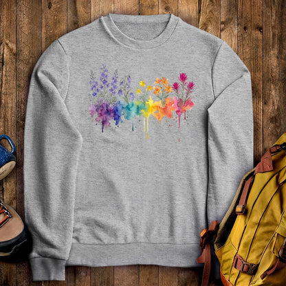 Watercolor Olympic Wildflowers Crewneck Sweatshirt