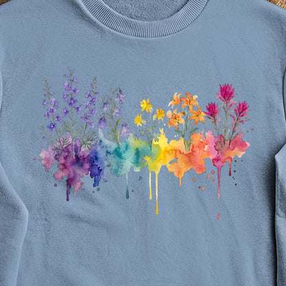 Watercolor Olympic Wildflowers Crewneck Sweatshirt