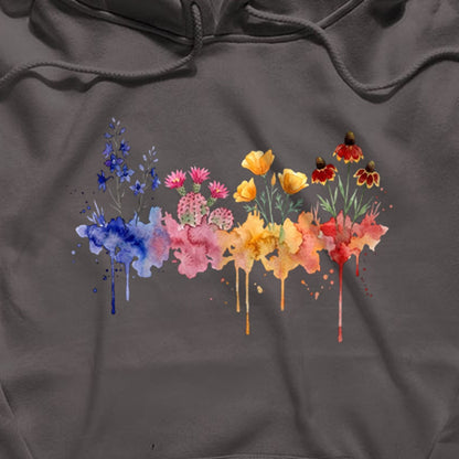 Watercolor Petrified Forest Wildflowers Hoodie