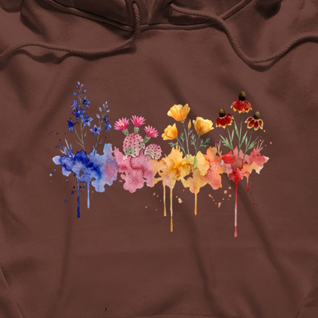 Watercolor Petrified Forest Wildflowers Hoodie