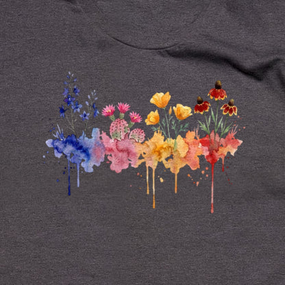Watercolor Petrified Forest Wildflowers T-Shirt