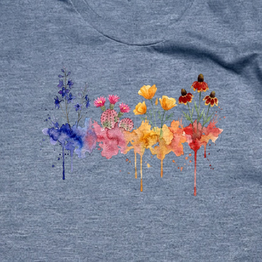 Watercolor Petrified Forest Wildflowers T-Shirt