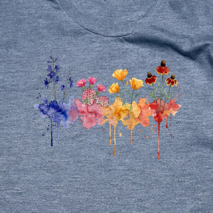 Watercolor Petrified Forest Wildflowers T-Shirt