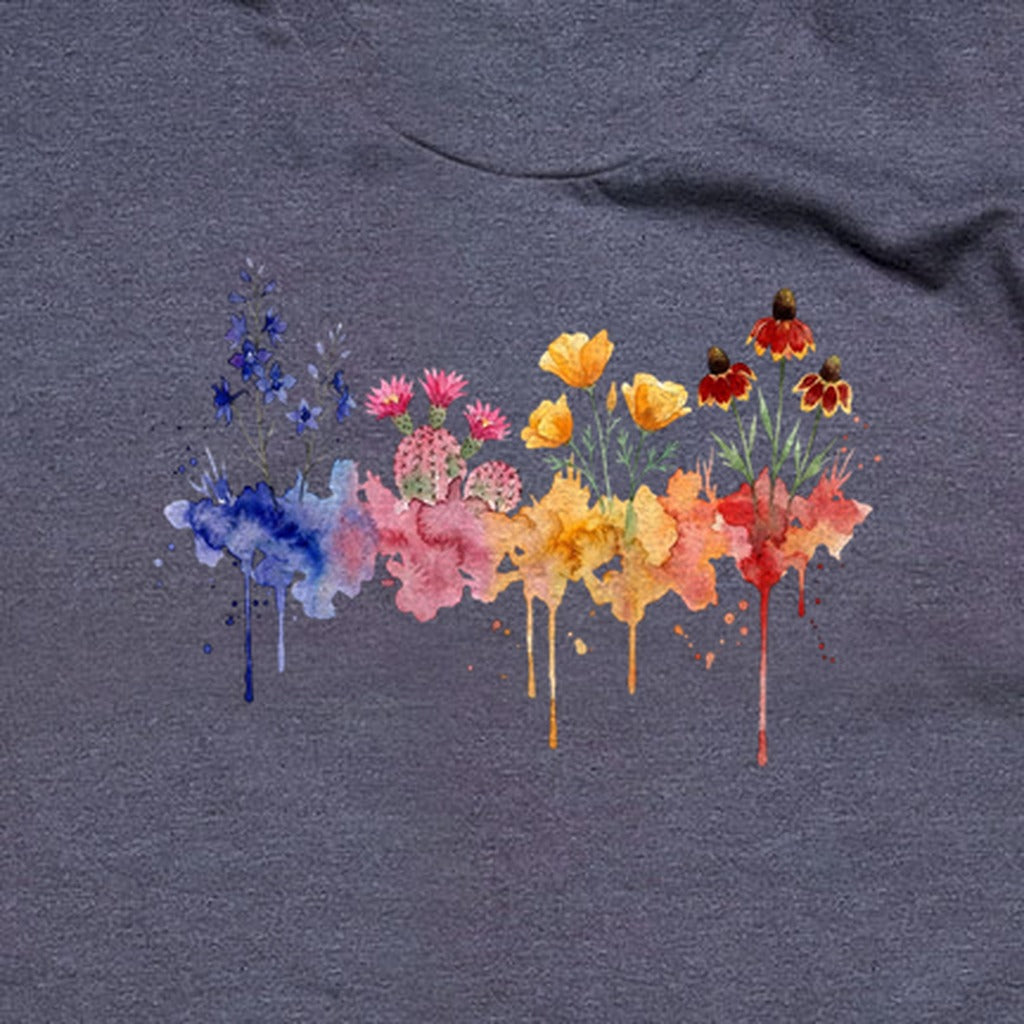Watercolor Petrified Forest Wildflowers T-Shirt