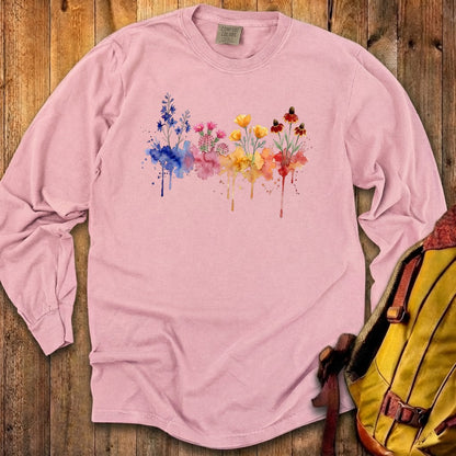 Watercolor Petrified Forest Wildflowers Premium Long Sleeve