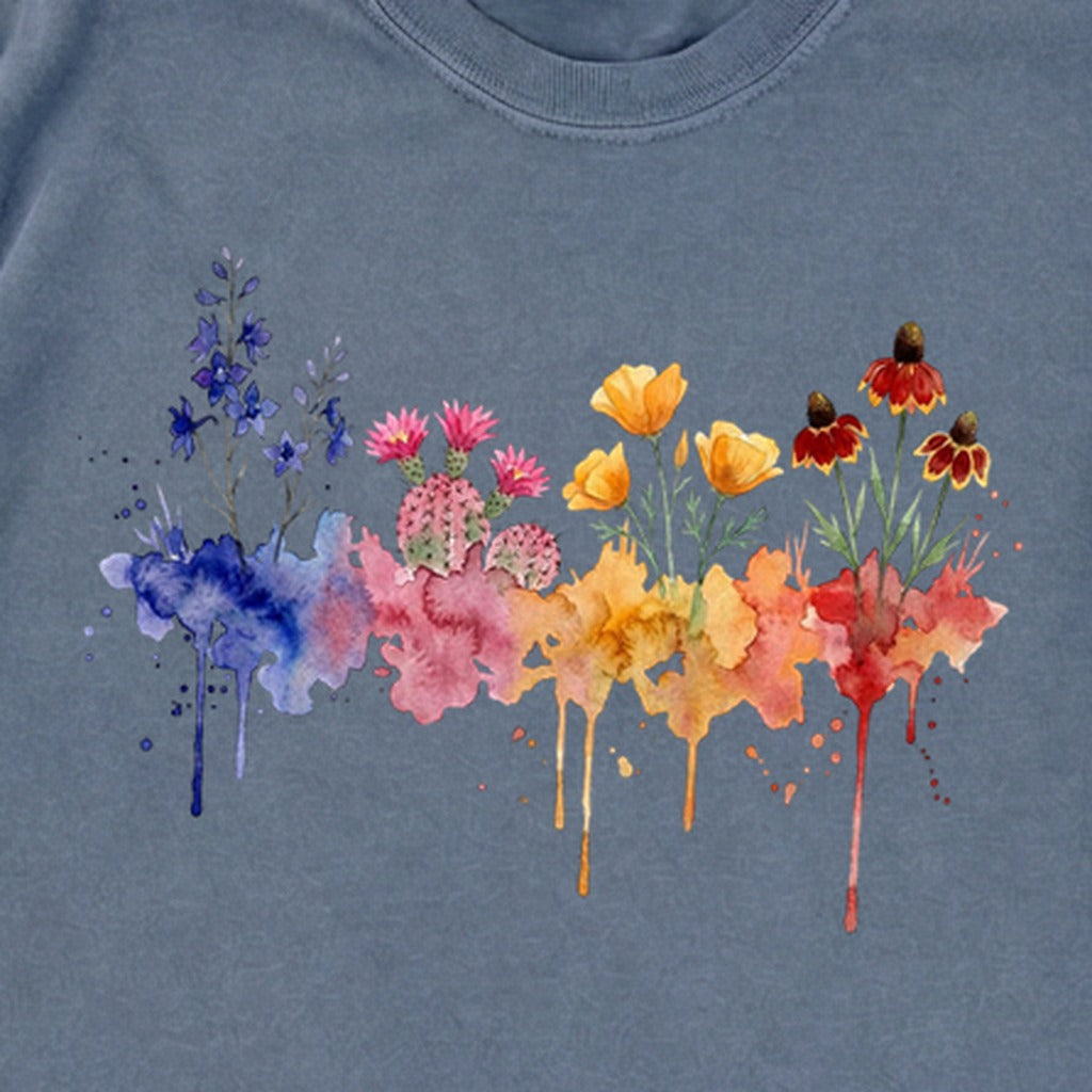 Watercolor Petrified Forest Wildflowers Premium Long Sleeve
