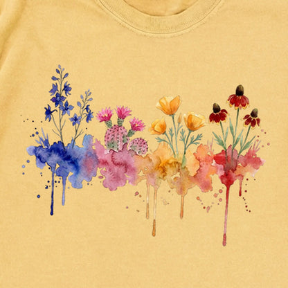 Watercolor Petrified Forest Wildflowers Premium Long Sleeve