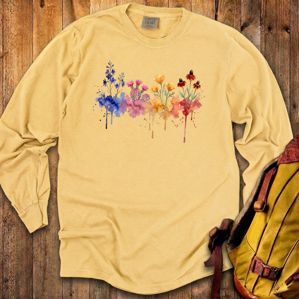 Watercolor Petrified Forest Wildflowers Premium Long Sleeve