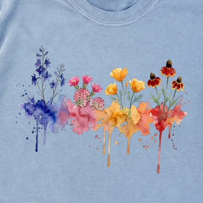 Watercolor Petrified Forest Wildflowers Premium Long Sleeve