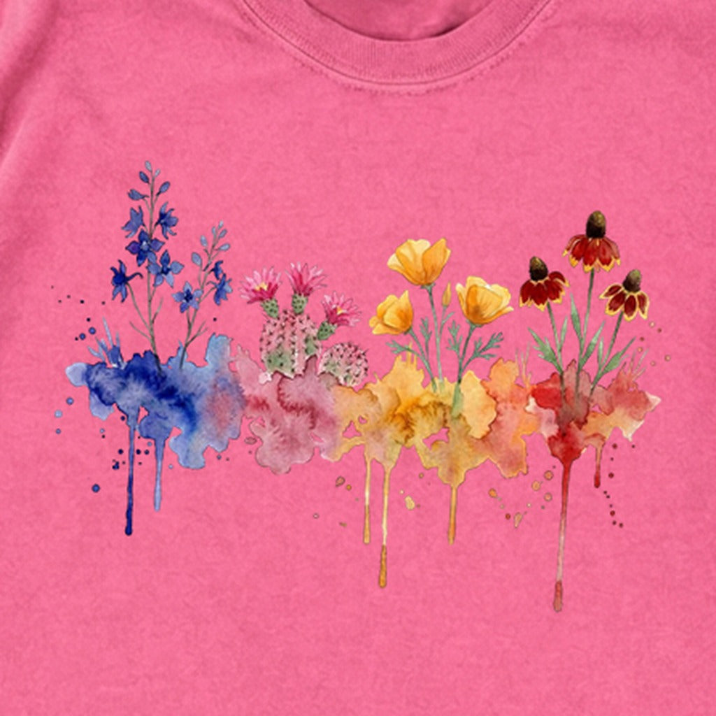 Watercolor Petrified Forest Wildflowers Premium Long Sleeve