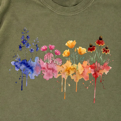 Watercolor Petrified Forest Wildflowers Premium Long Sleeve
