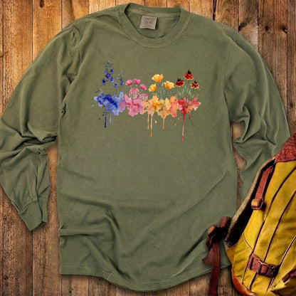 Watercolor Petrified Forest Wildflowers Premium Long Sleeve