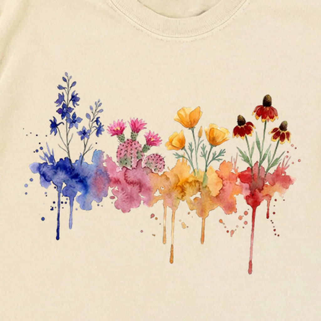 Watercolor Petrified Forest Wildflowers Premium Long Sleeve