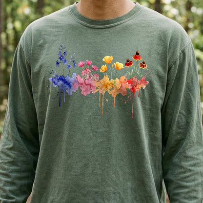 Watercolor Petrified Forest Wildflowers Premium Long Sleeve