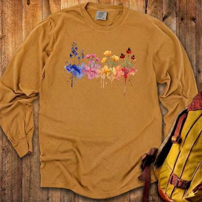 Watercolor Petrified Forest Wildflowers Premium Long Sleeve