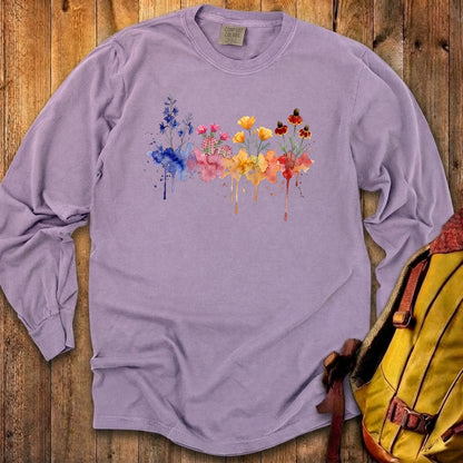 Watercolor Petrified Forest Wildflowers Premium Long Sleeve