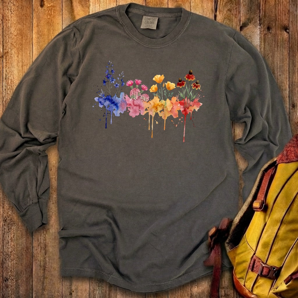 Watercolor Petrified Forest Wildflowers Premium Long Sleeve