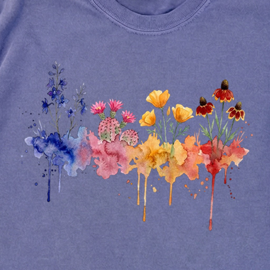 Watercolor Petrified Forest Wildflowers Premium Long Sleeve