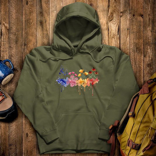 Watercolor Petrified Forest Wildflowers Hoodie