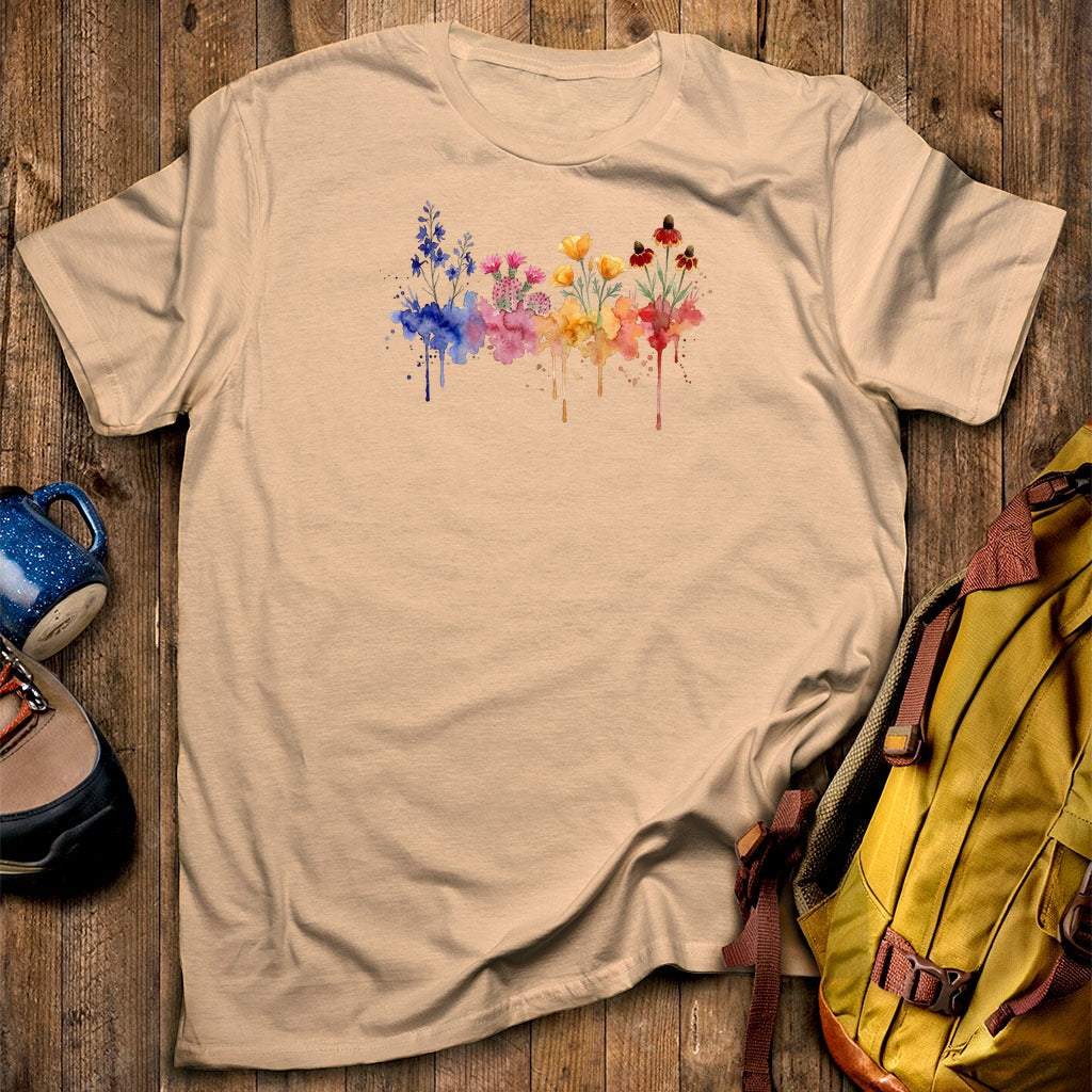 Watercolor Petrified Forest Wildflowers T-Shirt