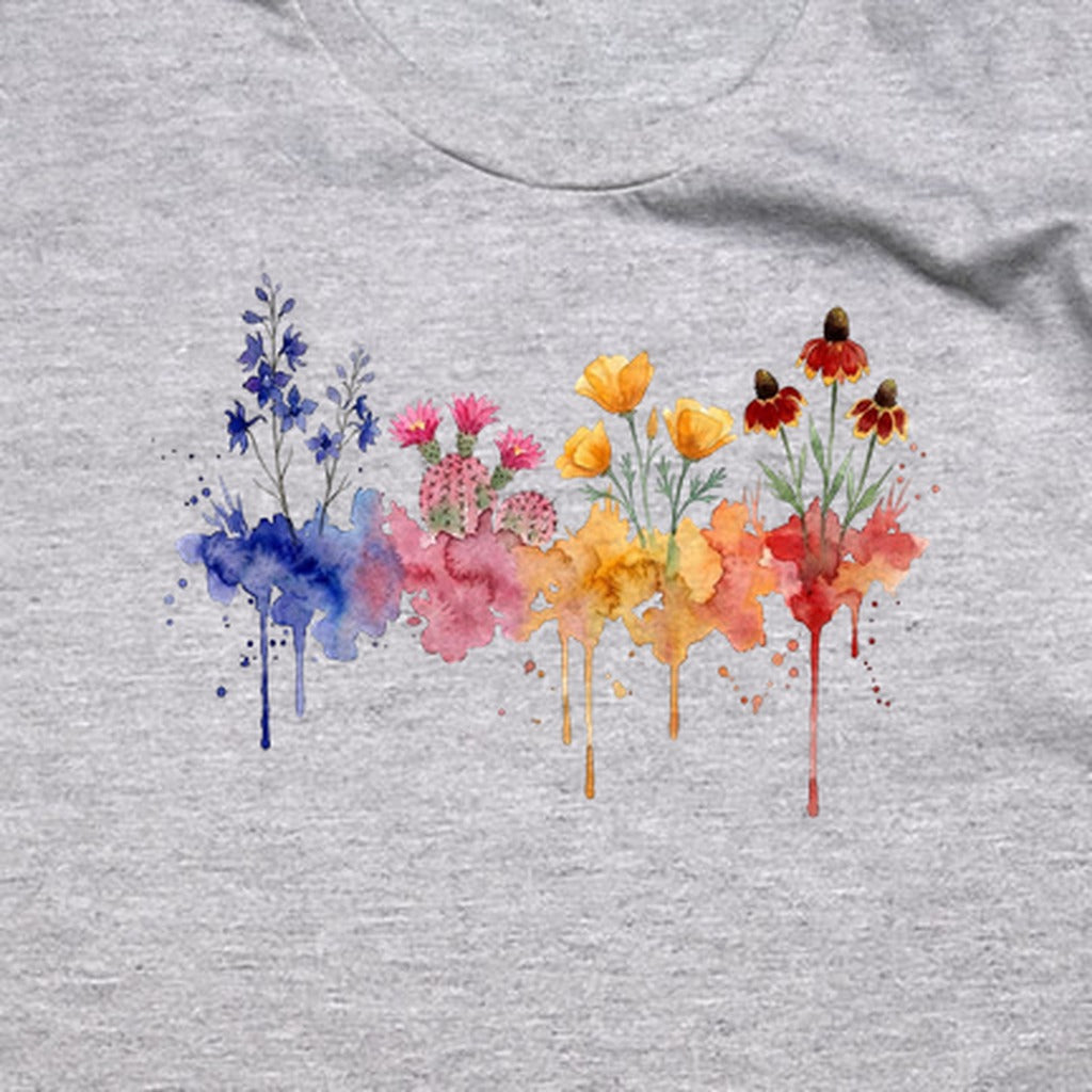 Watercolor Petrified Forest Wildflowers T-Shirt