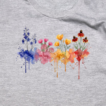 Watercolor Petrified Forest Wildflowers T-Shirt